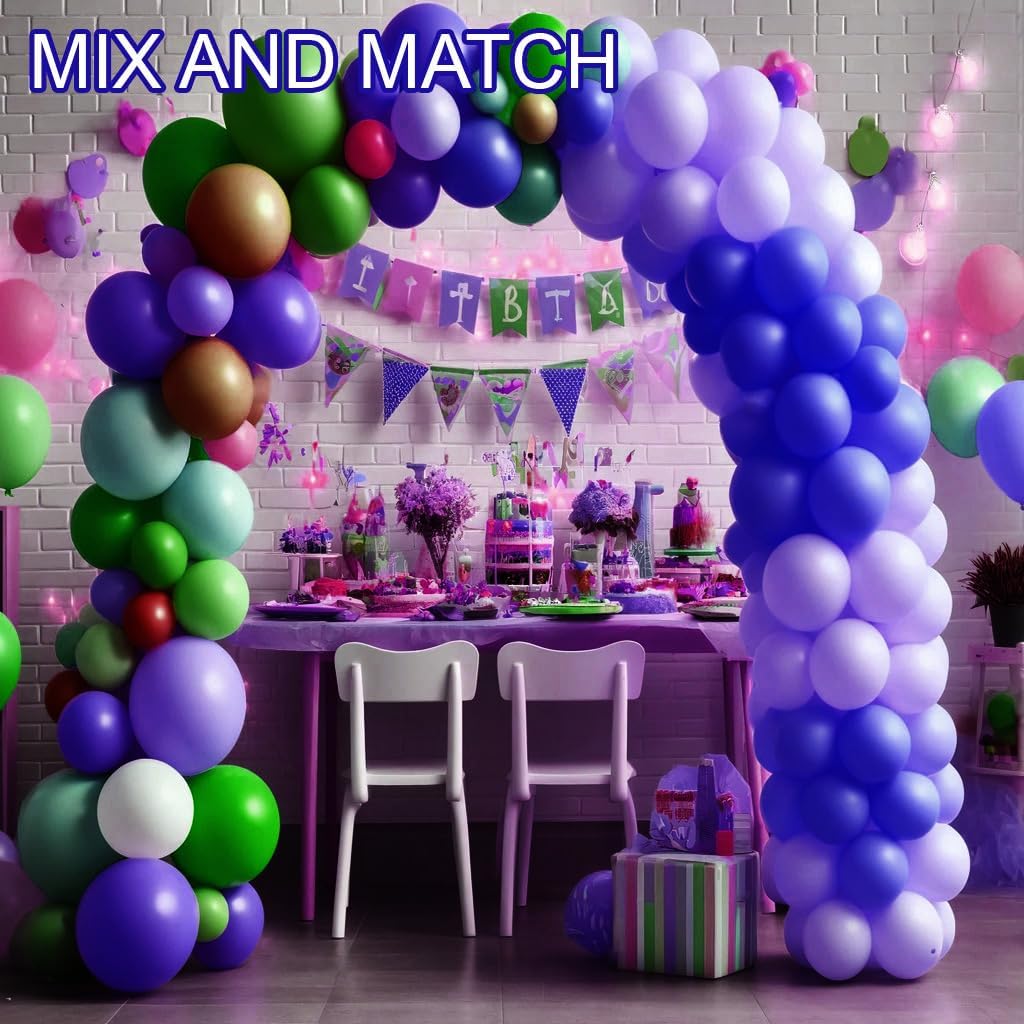 Allgala Latex Balloons for Parties | Helium Grade Bulk Balloon Pack | Ideal for Birthday Party Decorations, Baby Shower, Christmas Party | Colored Balloons for Events | 100ct 12" - Lavender