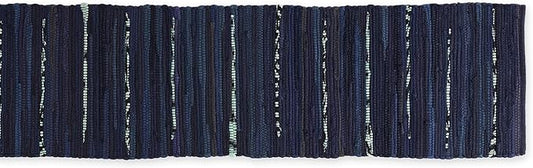 DII Handmade Chindi Tabletop, Reversible and Machine Washable, Table Runner, 14x72, Nautical Blue