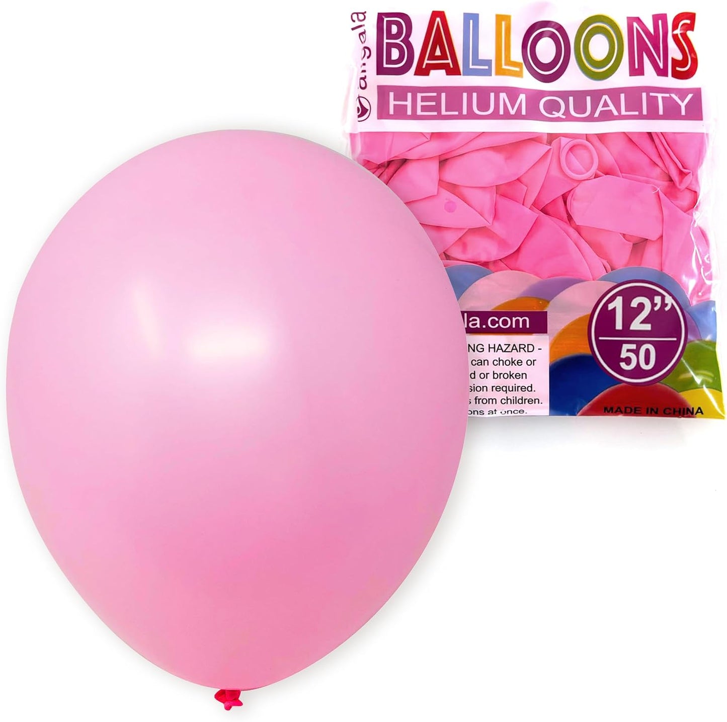 Allgala Pink Balloons 50 Pack 12 Inch Helium Grade Latex Bulk Balloon Pack Ideal for Birthday, Wedding, Bridal Party Baby Shower Decorations