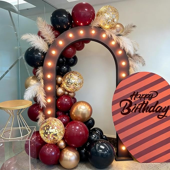99pcs Burgundy Balloons, Different Sizes Burgundy Red Balloons 18/12/10/5 Inch Maroon Balloon Arch Kit for Anniversary Graduation Wedding Birthday Mother's Day Party Decorations