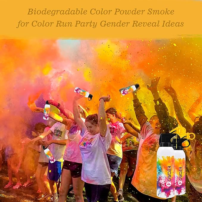 Gender Reveal Fire Extinguisher 2 Pack Orange Fog Atmosphere Smog for Baby Reveal Photoshoot Video Props Stage Mister Foggers Orange Smoke Gender Reveal Extinguishers for Birthday Wedding Party