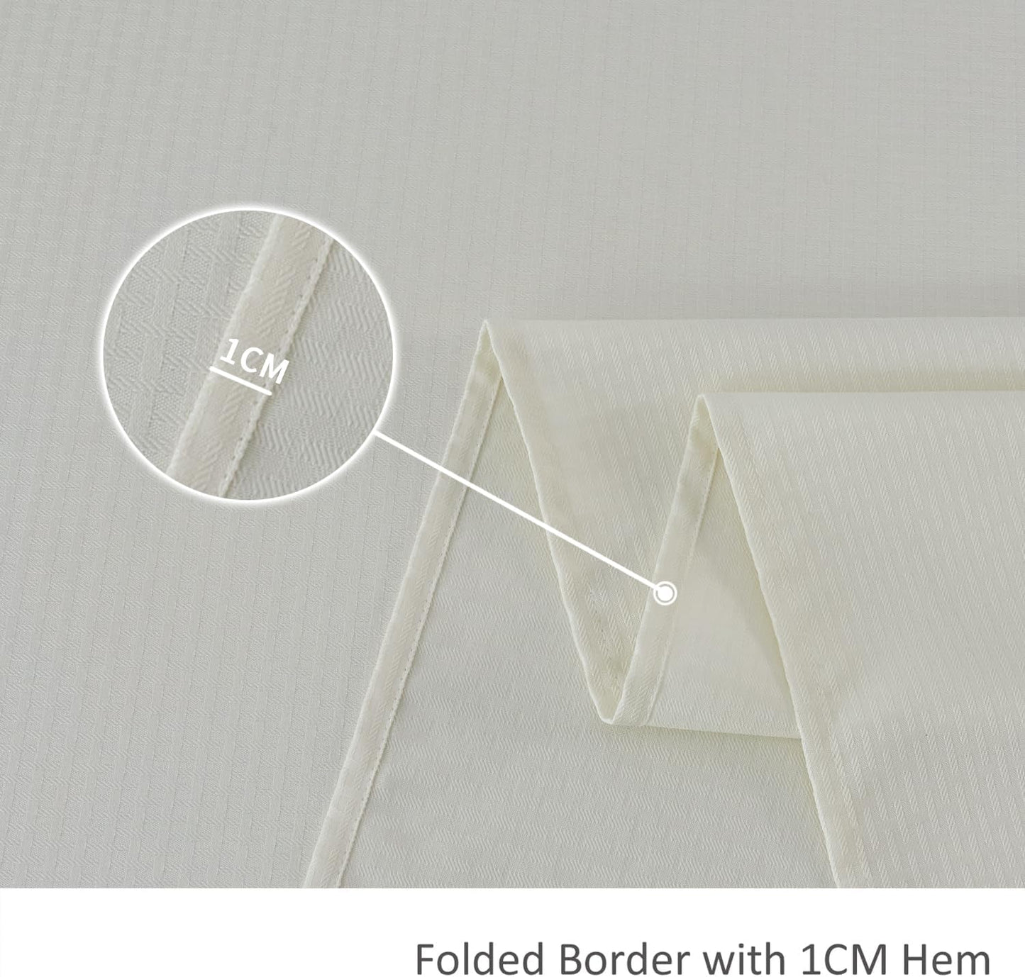 maxmill Rectangle Tablecloth Weaved Pattern Waterproof Spillproof Wrinkle Free Table Cloth, Kitchen Dining Tabletop Decoration, Fabric Table Cover for Holiday Parties, 52 x 70 Inch, Ivory