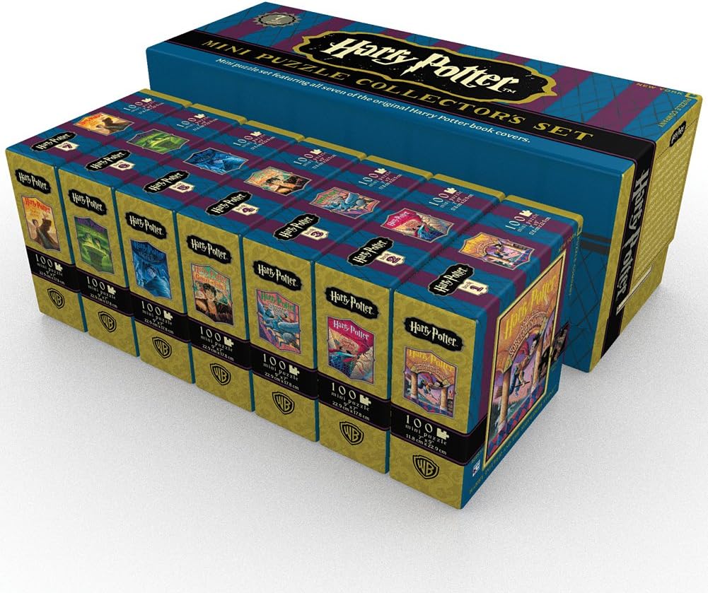 New York Puzzle Company - Harry Potter Harry Potter Mini Puzzle Collector's Set - 7 Piece Jigsaw Puzzle for Adults by Mary GrandPré