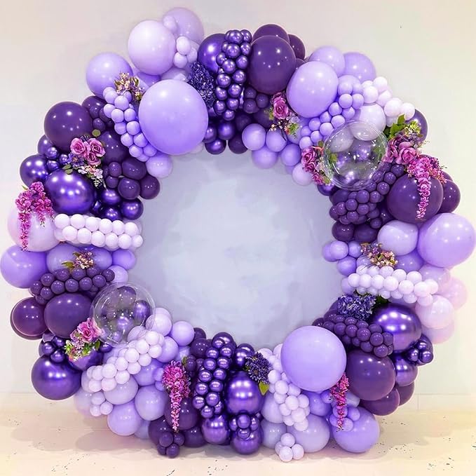 Dark Purple Balloons 12 inch, Purple Latex Balloons 50pcs Party Balloons for Wedding Baby Shower Graduation Anniversary Halloween Birthday Party Decorations