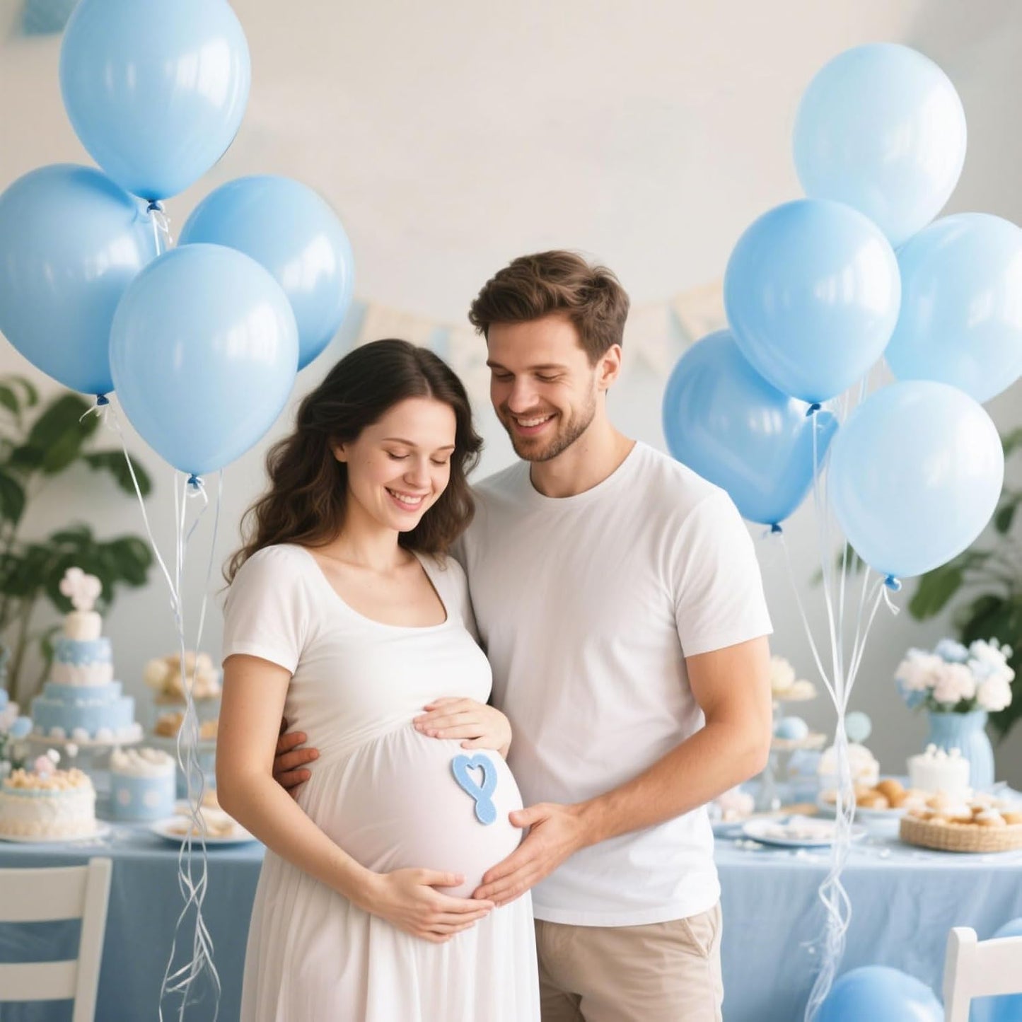 Pastel Blue Latex Party Balloons 30 Pack 18 inch Round Light Blue Balloons for Wedding Baby Shower Gender Reveal Birthday Party Decoration