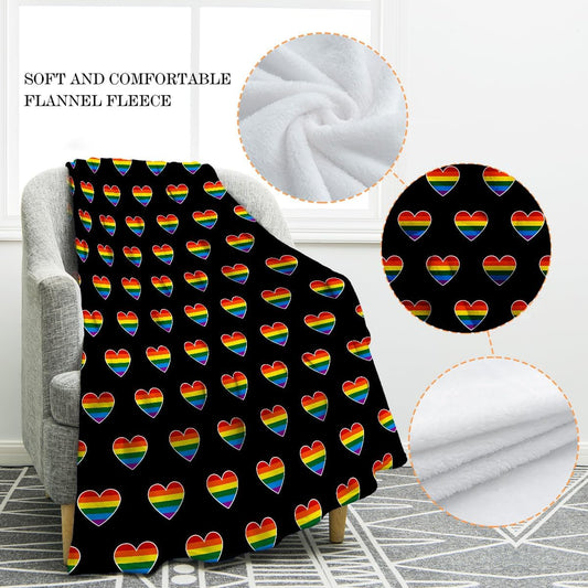 Jekeno Rainbow Gifts Blanket for Women Men, Colorful Throw Blankets Pride Gifts for LGBT Girls Boys Teens, Lesbian Gay Tie Dye Queer Decor for Home Bed Couch