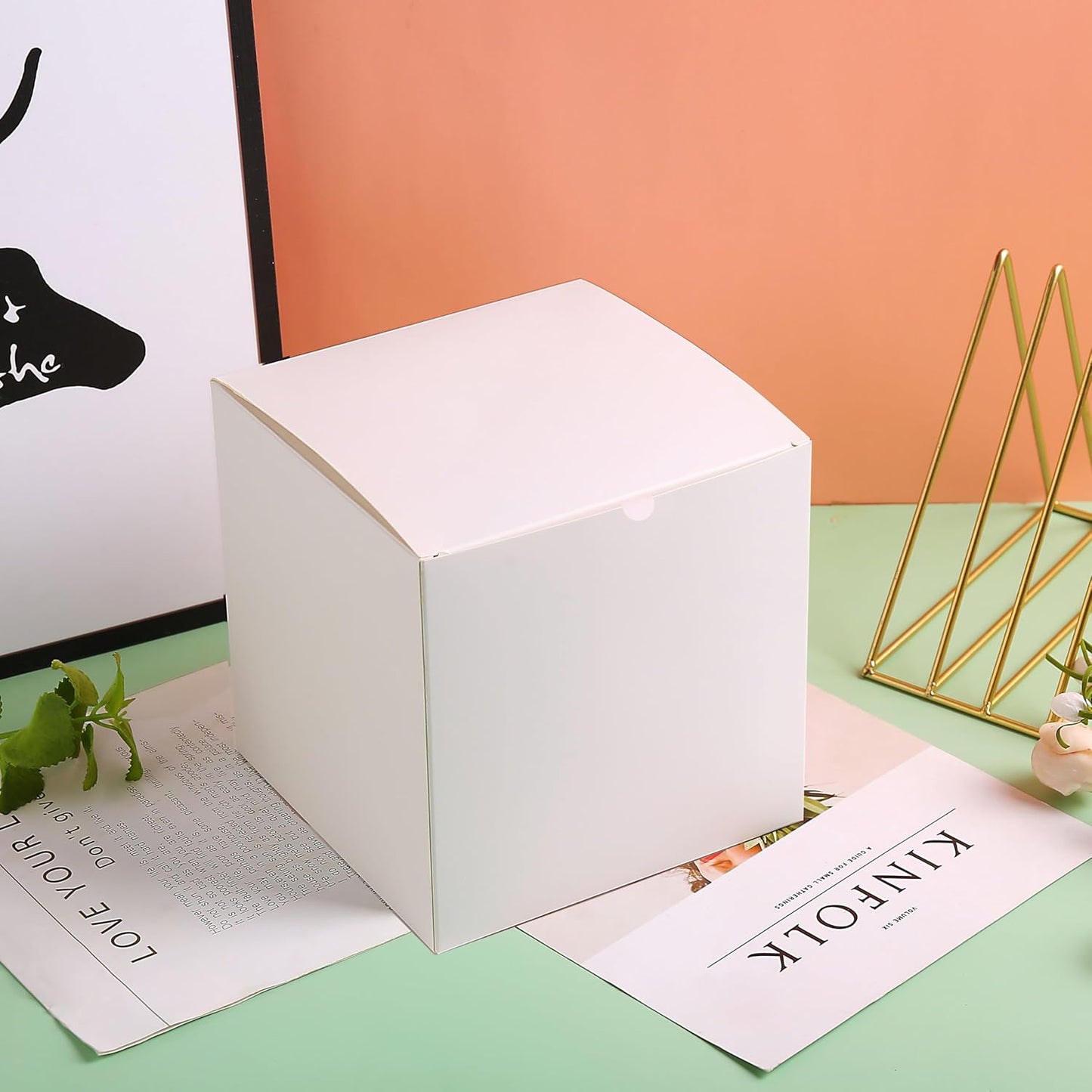 SHIPKEY 10pcs 3x3x3inch White Cardboard Gift Boxes with Lids | Mini/Small Gift Boxes | Small Paper Boxes for Wedding, Ornament Boxes for Christmas, Holidays, Birthdays and All Other Occasions