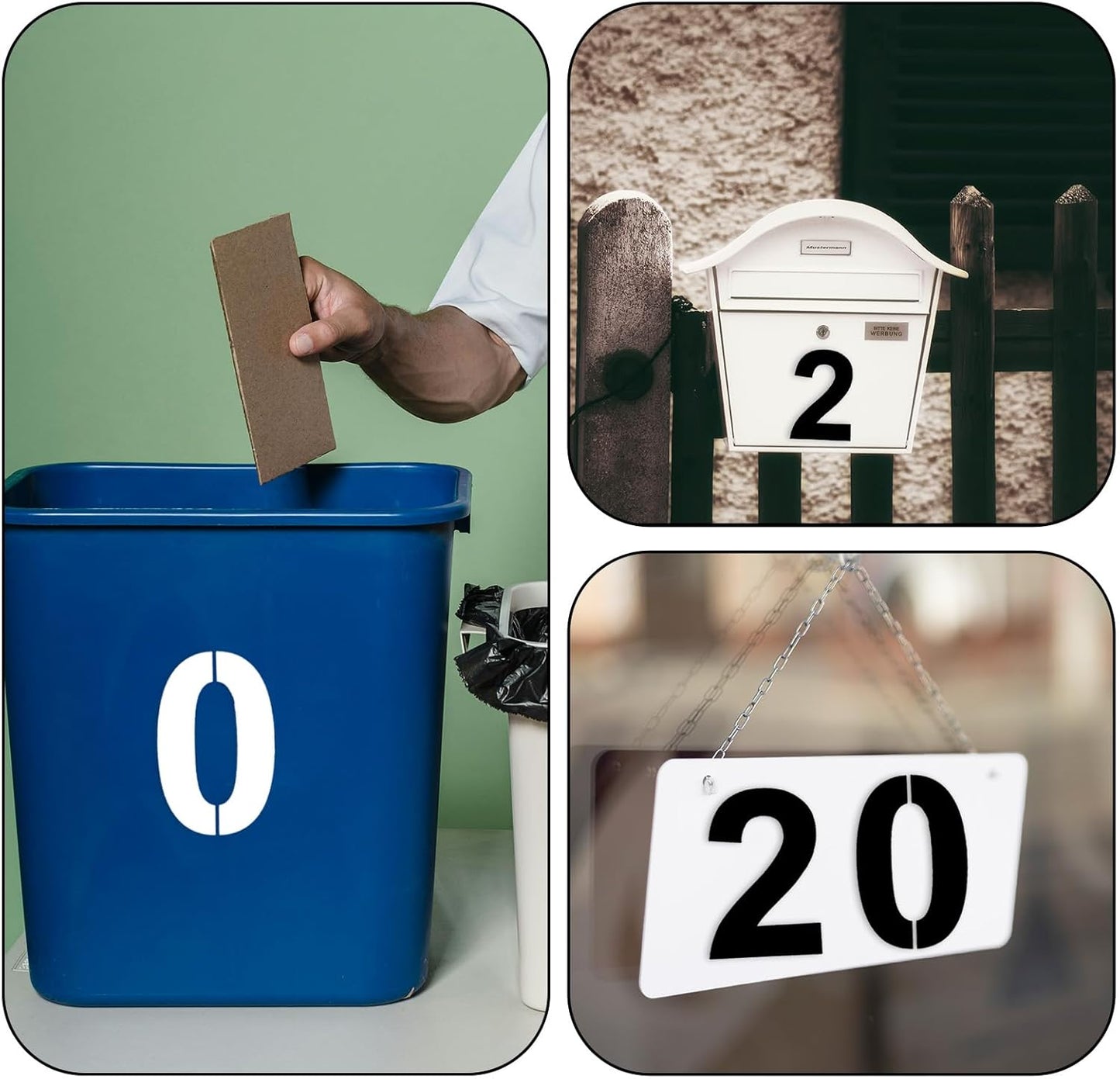 4 Inch Number Stencils for Painting Curb Stencil Kit for Address Painting Address Number Paintings Stencils Reusable Digital Templates Curb Stencil Kit for Addresses Paint for Cake Wood Signs Mailbox