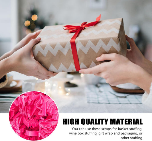 ZEBMOON 1 LB Hot Pink Crinkle Cut Paper Shred Filler Great for Gift Wrapping, Basket Filling, Birthday, Wedding, Halloween, Thanksgiving, Christmas Day, New Year Party Decorations Filling Supplies