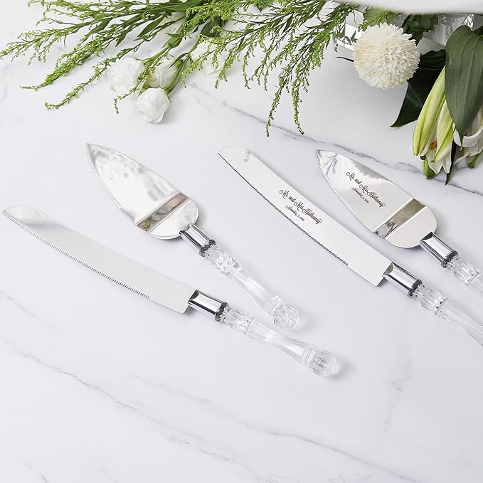 AW BRIDAL Personalized Wedding Cake Serving Set - Cake Knife 13.2 in, Cake Server 10.8 inch - Gift for Wedding, Anniversary, Engagement//DK001CPP42//