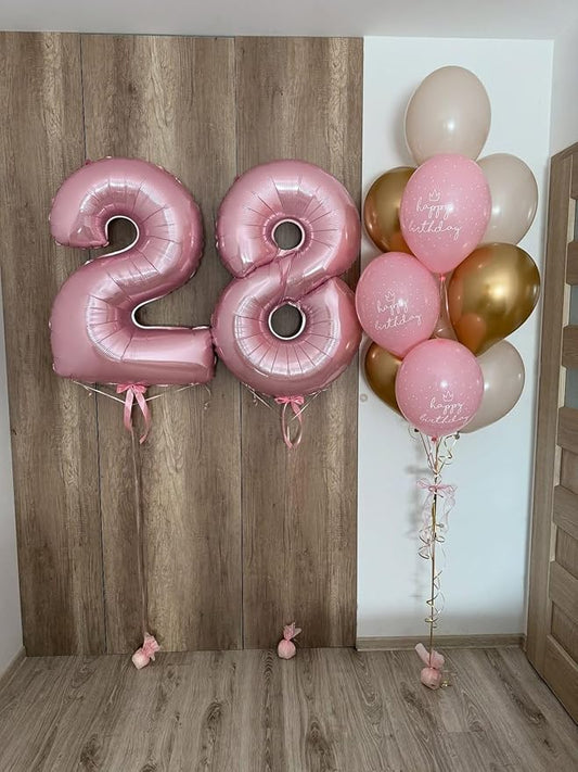 40 Inch Pastel Pink Balloon Number, 18th Birthday Party Decoration for 1 8 18 81 Men & Women, Big Foil Balloon Number for Wedding Celebration Adult Party Supplies