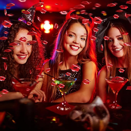 Valentine's Lip Confetti, 500pcs Red Lip Valentine's Party Table Decorations Happy Valentines Day Birthday Party Decor Supplies (lip)