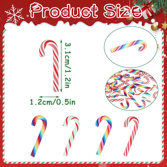 80pcs Mini Christmas Candy Cane for Crafts,Colorful Fake Candy Decor Peppermint Ornaments Xmas Table Scatters Red and White Candy Vase Filler for Decorations Party Favors Supplies