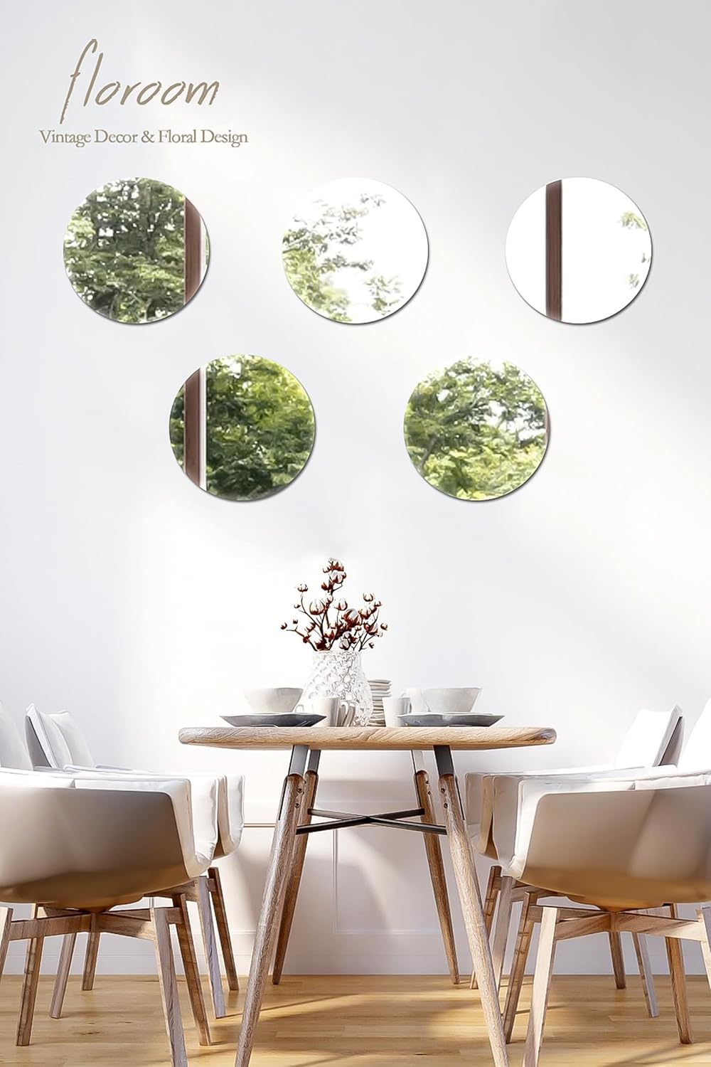 Floroom 12pcs 12 Inch Round Mirrors for Table Centerpieces, Trays, Plates, Weddings, Baby Showers, and Party Decorations