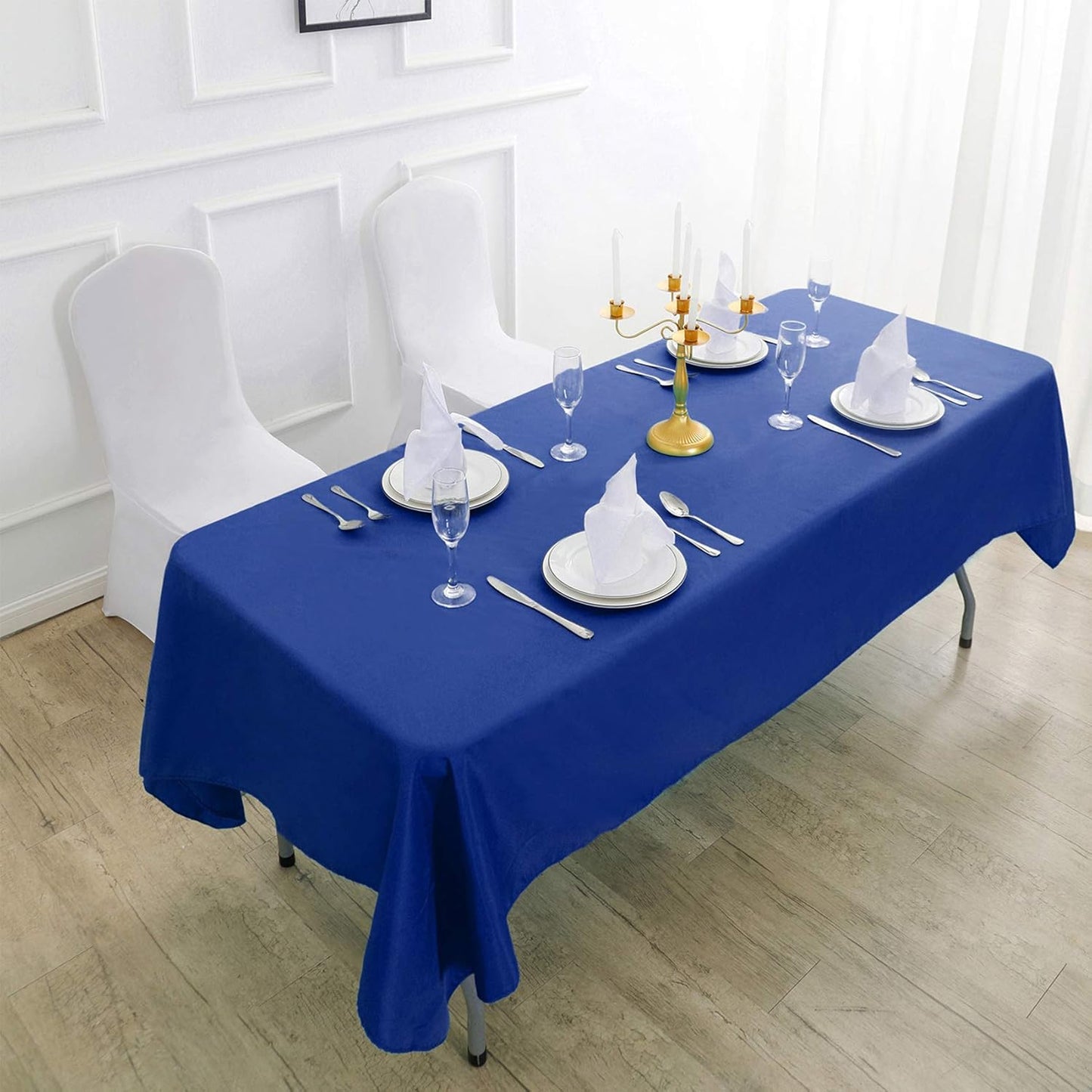 Rectangle Tablecloth 60x120 inch Washable Polyester Fabric Table Cloth for Wedding Party Dining Banquet Decoration(60x120, Royal Blue)