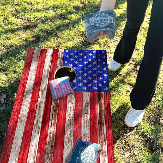 World Series of Cornhole Official Regulation Size Cornhole Boards – Durable All-Wood Construction Bean Bag Toss Set | Rugged Outdoor Game for Tournaments, BBQs, & Backyard Battles