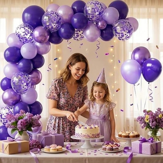 Light Purple Balloons Arch Kit,130pcs Pastel Purple Balloon Garland,18 12 10 5 Inch Dark Purple Latex Balloons for Birthday Wedding Baby Shower Purple Theme Party Decorations