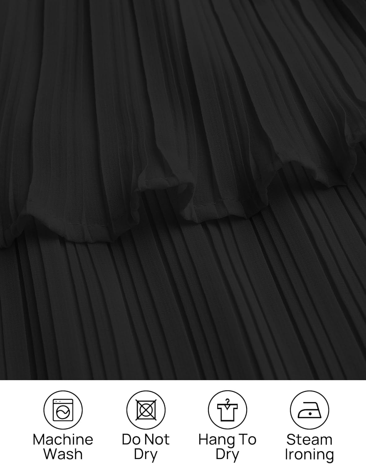 ZESICA Women's 2025 Long Sleeve Crew Neck Ruffle Tiered Layered Chiffon Flowy Swing Long Midi Dress