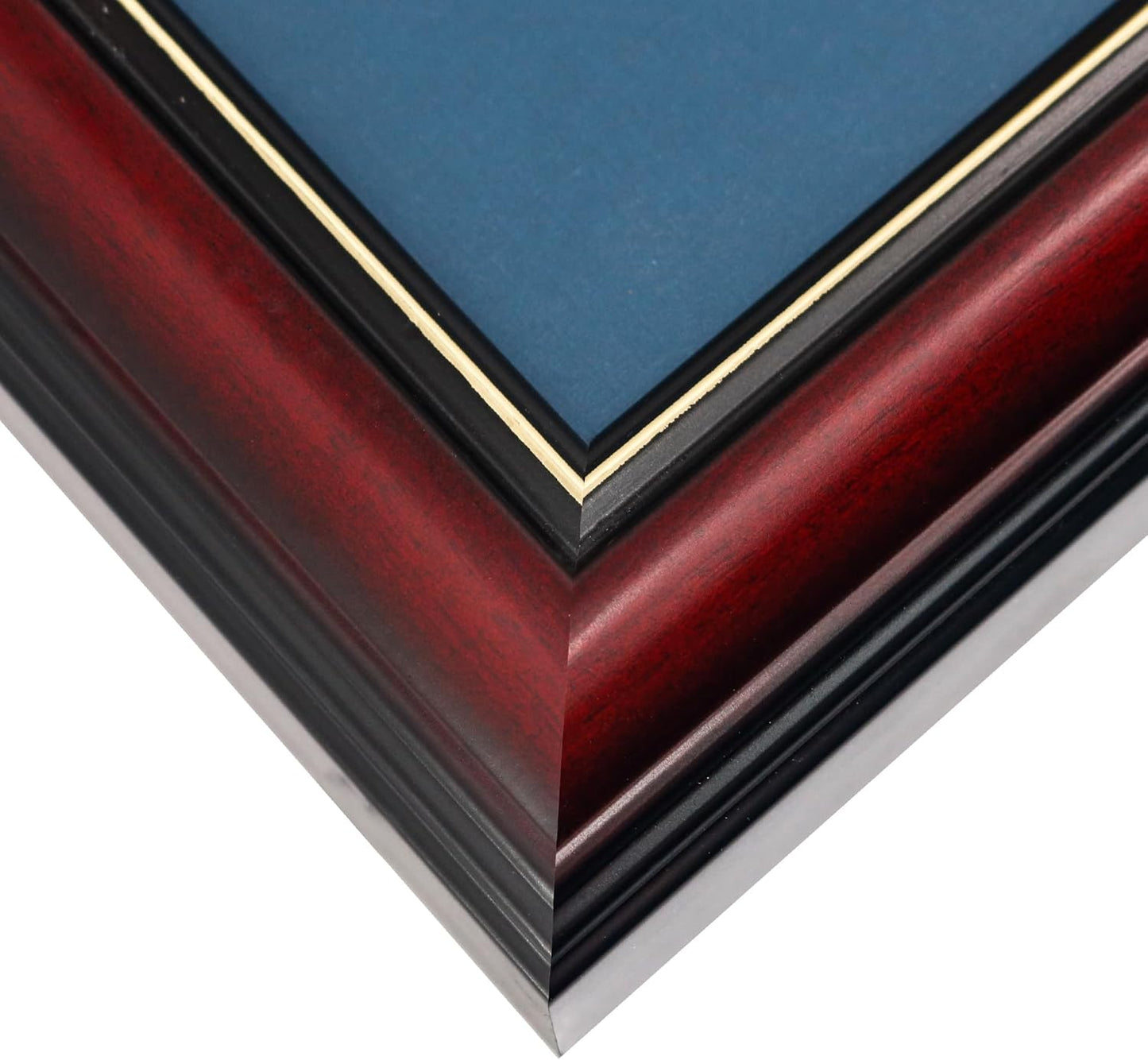 GraduationMall Class of 2025 Graduation Frame for 8.5x11 Diploma & 4x6 Photo with Graduation Cap & Tassel Holder, Cherry Wood Display Case with Navy Gold Mat