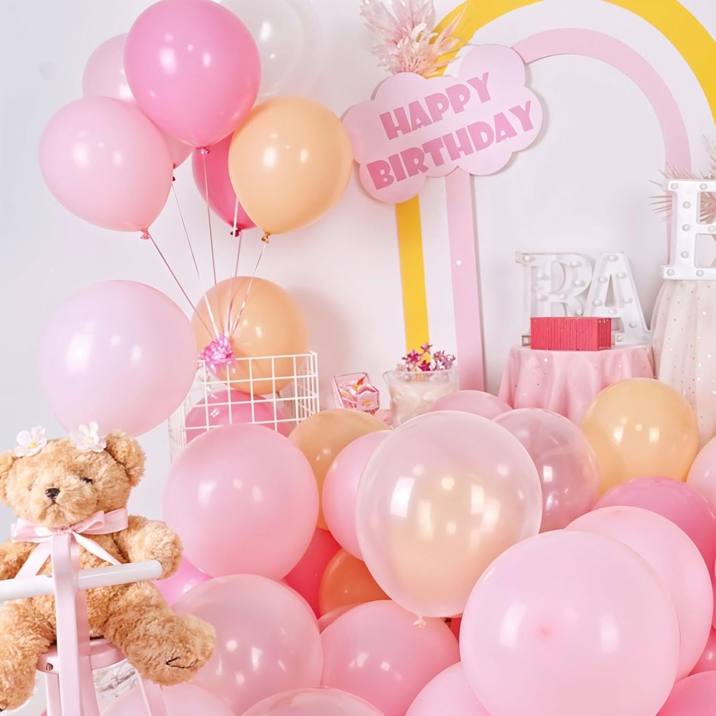 Pink Beige Balloons, 12 inch Light Pink Apricot with Transparent Clear Balloons for Girl Baby Shower Wedding Birthday Gender Reveal Bridal Shower Decorations