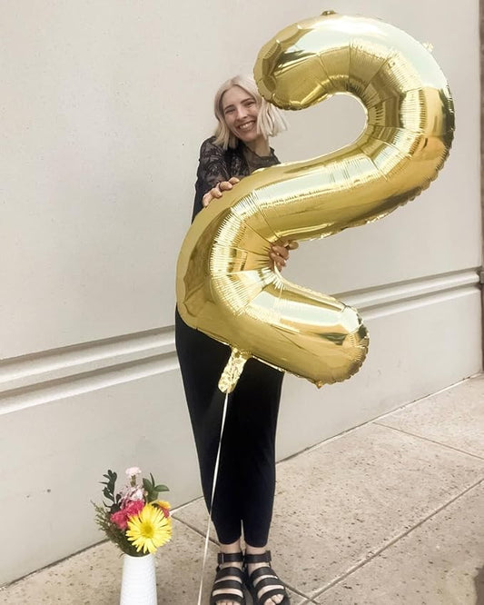 Light Gold Number 5 Balloon 40 Inch, 5th Birthday Party Decorations for Children, Giant 5 Foil Balloon for Party Supplies