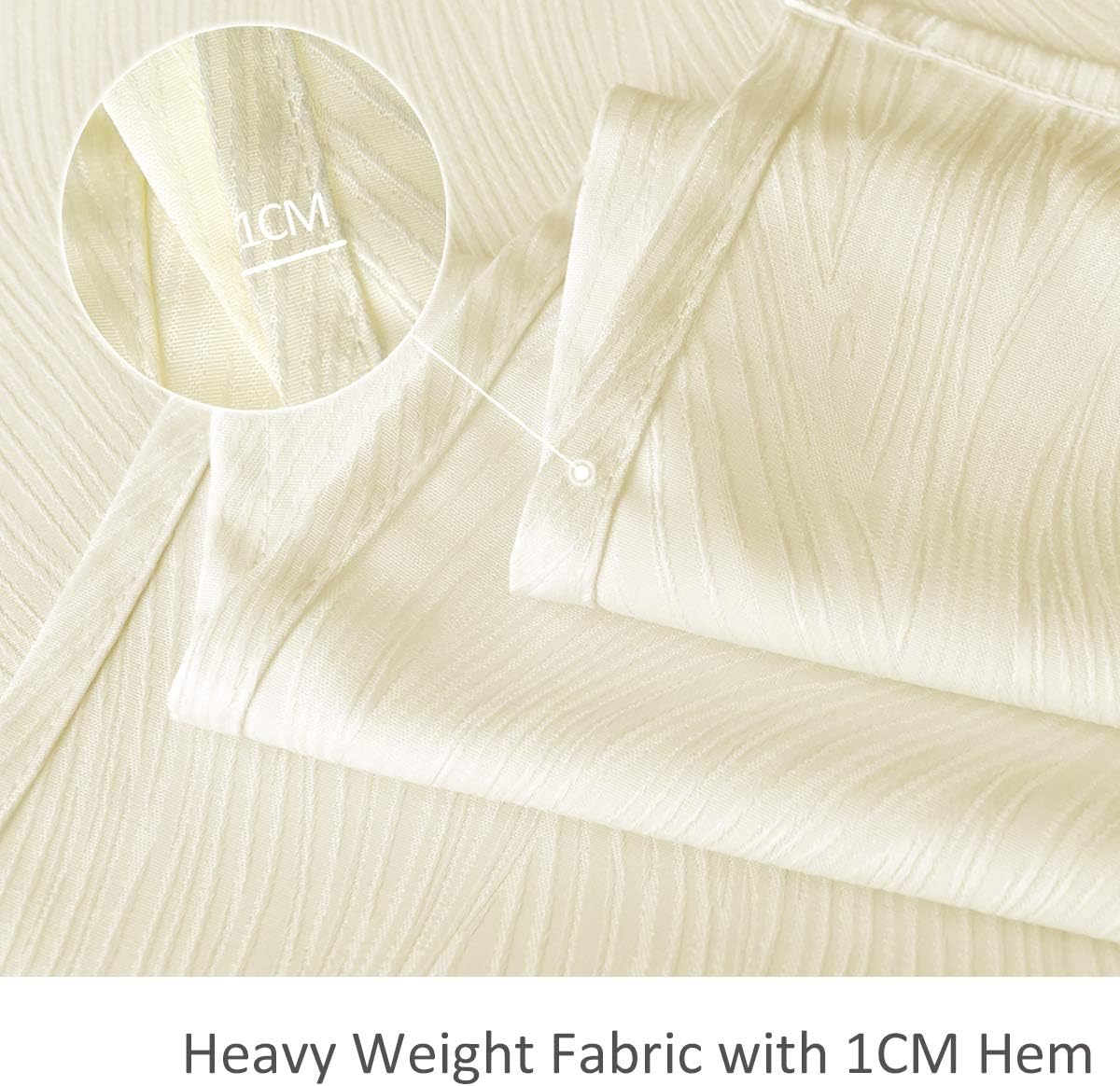 maxmill Jacquard Tablecloth Swirl Design Spillproof Wrinkle Free Heavy Weight Soft Table Cloth Decorative Fabric Table Cover for Outdoor and Indoor Use Oblong 60 x 120 Inch Ivory