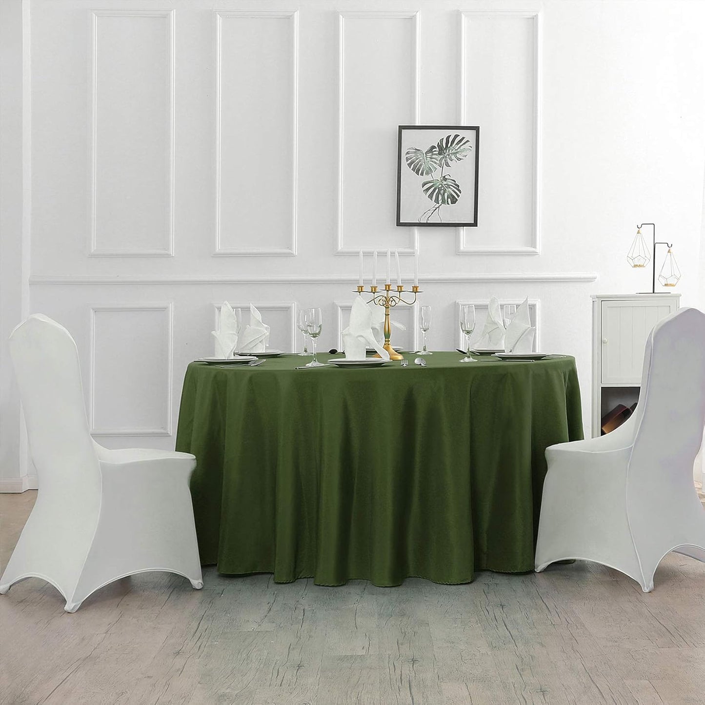 90 inch Round Tablecloth Washable Polyester Table Cloth Decorative Table Cover for Wedding Party Dining Banquet(90 inch,Willow)…
