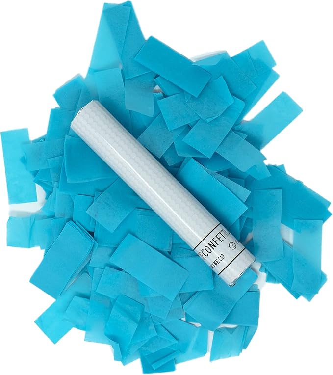 Ultimate Confetti - 8 Pack Turquoise Confetti Wands - Handheld 6" Biodegradable Tissue Paper Confetti Flick Flutter Sticks For Wedding, Birthday, Parties & Live Events - 1 Handful, 0.5 oz Each Stick