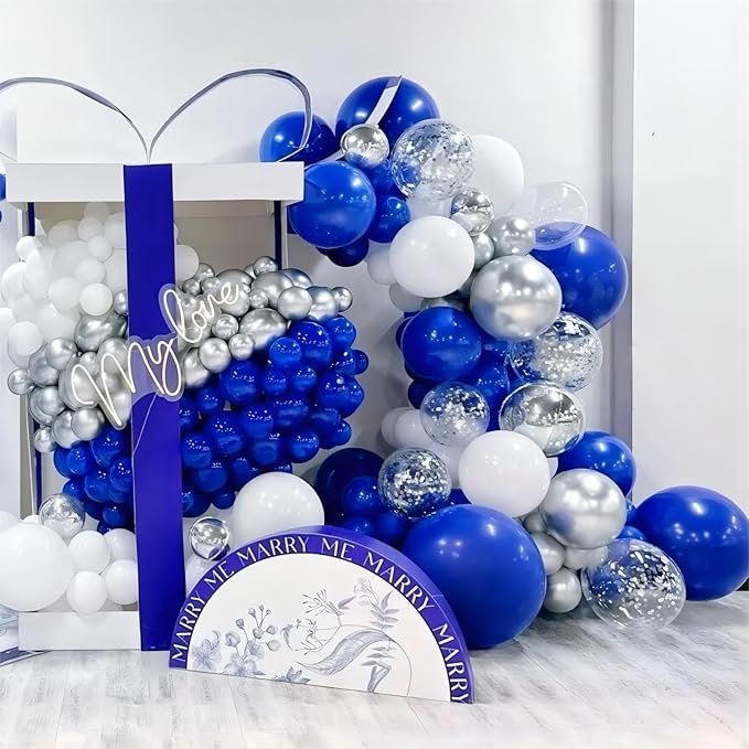 Royal Blue Balloons, 140pcs 18 12 10 5 Inch Different Sizes Pack Party Latex Balloons for Birthday Halloween Holiday Balloon Garland as Party Decorations