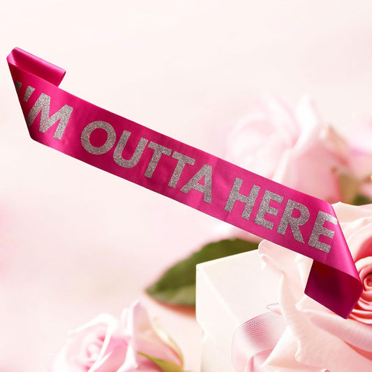 Going Away Divorce or Retirement Sash I'm Outta Here Sash Finally Graduated Decorations Class of 2026 Gifts Congrats Grad Graduation Party Supplies,Hot Pink