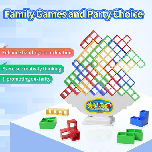 Ziogogco 48 Pcs Game Gifts, Balance Stacking Blocks Game,Perfect for Family, Parties, Travel,Boys Girls Gifts,Novelty Toy Gift for Kids or Friends