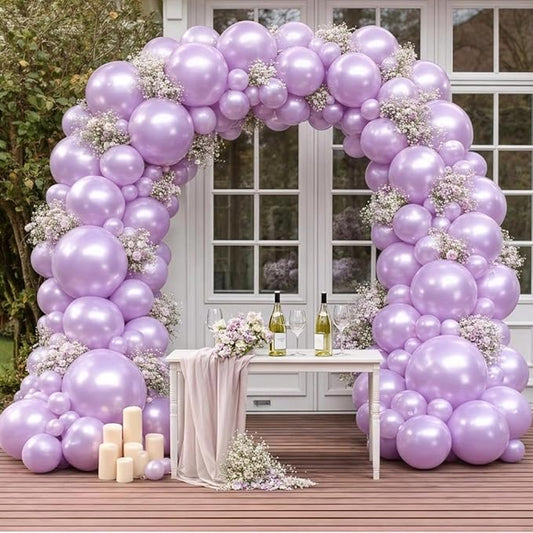 Pearl Purple Balloons Double Stuffed Purple Balloons Light Lavender Lilac Balloon Arch Different Sizes 18/12/5in Balloon for Birthday Bridal Baby Shower Fairy Butterfly Party Decor
