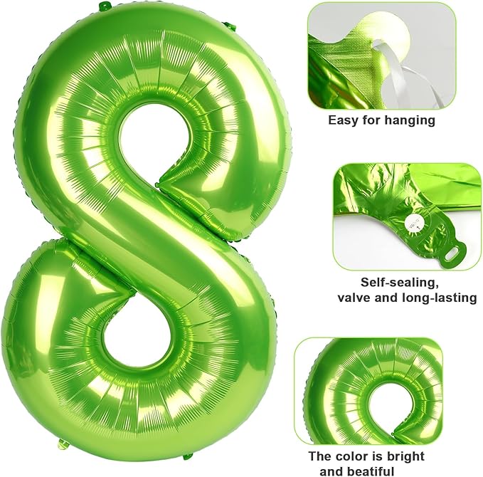 Number Balloons 1, 40 Inch One Balloons for 1st Birthday Girl Boy 1 11 21 Party Decorations Baby Shower Photo Shoot, Light Green 1 Balloon