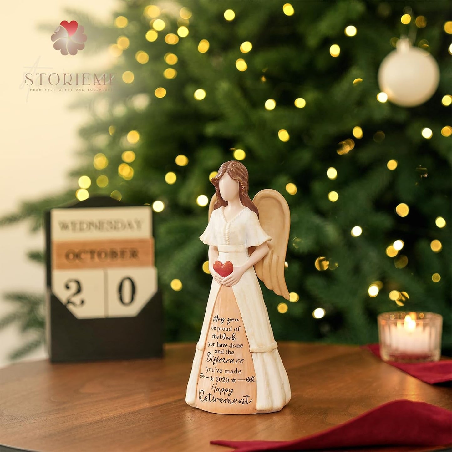 Retirement Gift for Woman 2025: Handcrafted Angel Figurine for Retiring Coworker Teacher Nurse - Meaningful Thank You Farewell Keepsake for New Chapter with Gift Box & Card