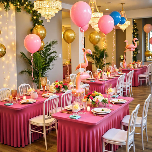 Outpain 6ft Spandex Table Cloth for Standard Folding Tables-4Pack Hot Pink Table Cloth Table Protector for Party, Wedding, Cocktail, Banquet, Festival