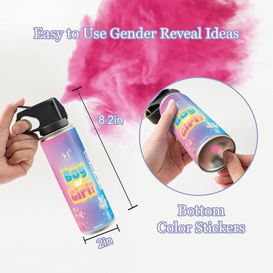 Gender Reveal Fire Extinguisher, Biodegradable Pink Color Powder, Baby Girl Gender Reveal Party Supplies, Gender Reveal Decorations, 2 Pack (Pink, Two Bottles)