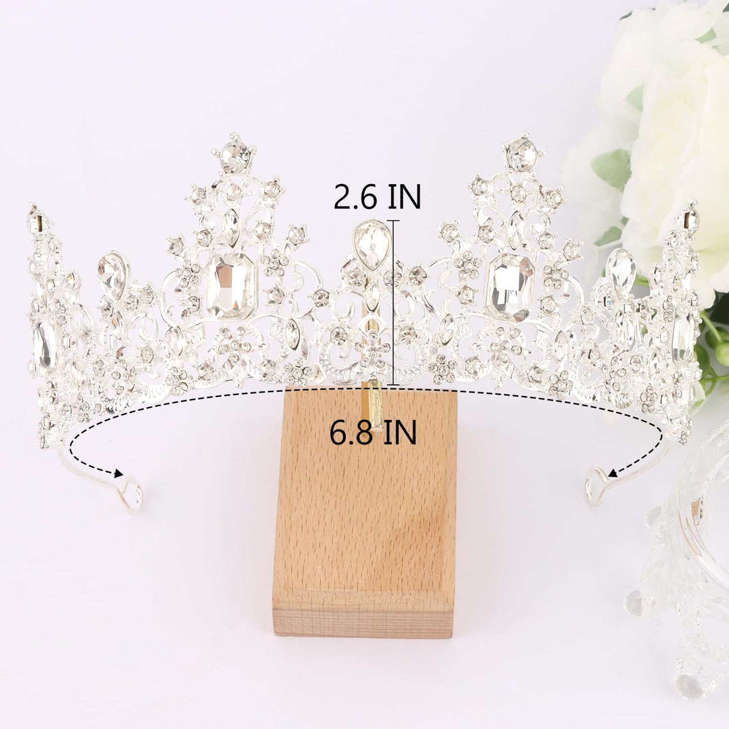 Didder Silver Tiaras and Crowns for Women and Girls Queen Crown Princess Tiara Wedding Birthday Prom Headpiece