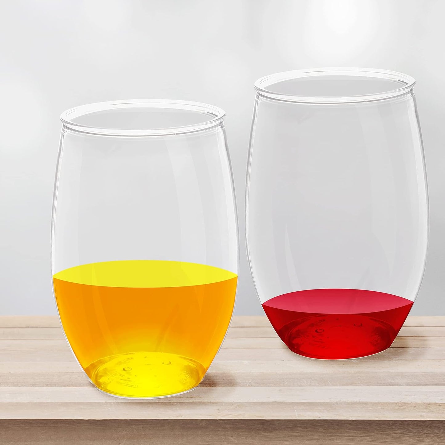 Plastic Stemless Wine Glasses 16 oz. Set of 10, Bulk Pack - BPA Free, Great for Outdoor Lounges, Poolside, Parties and Other Events - Clear