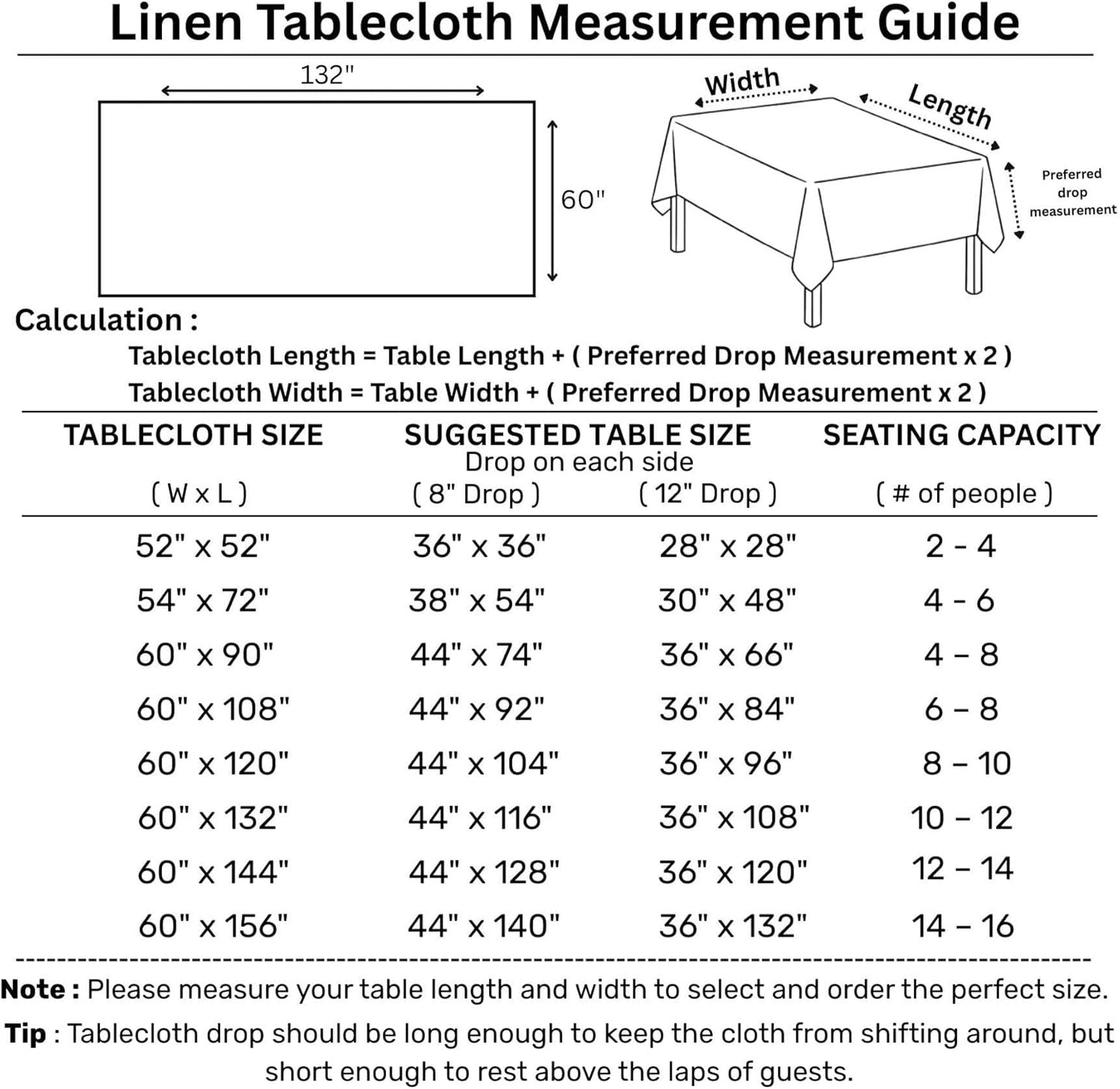Solino Home Linen Soft Grey Tablecloth 60 x 132 Inch - Classic Hemstitch, 100% Pure Linen Rectangular Tablecloth - Machine Washable Table Cloth for Fall, Autumn, Thanksgiving, Christmas