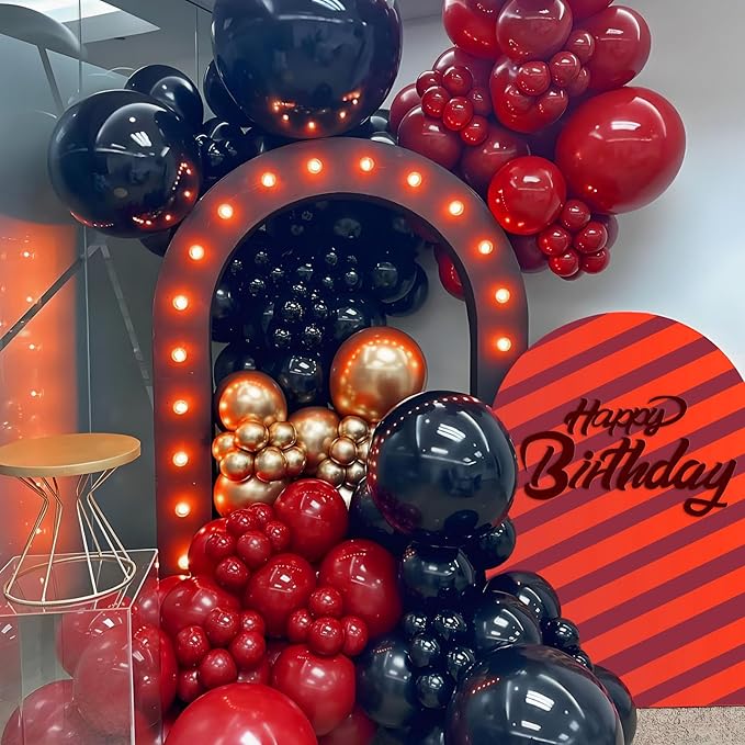 Dark Red Balloons 12 inch, Red Latex Balloon 50pcs Party Balloons for Bridal Shower Wedding Birthday Party Decorations