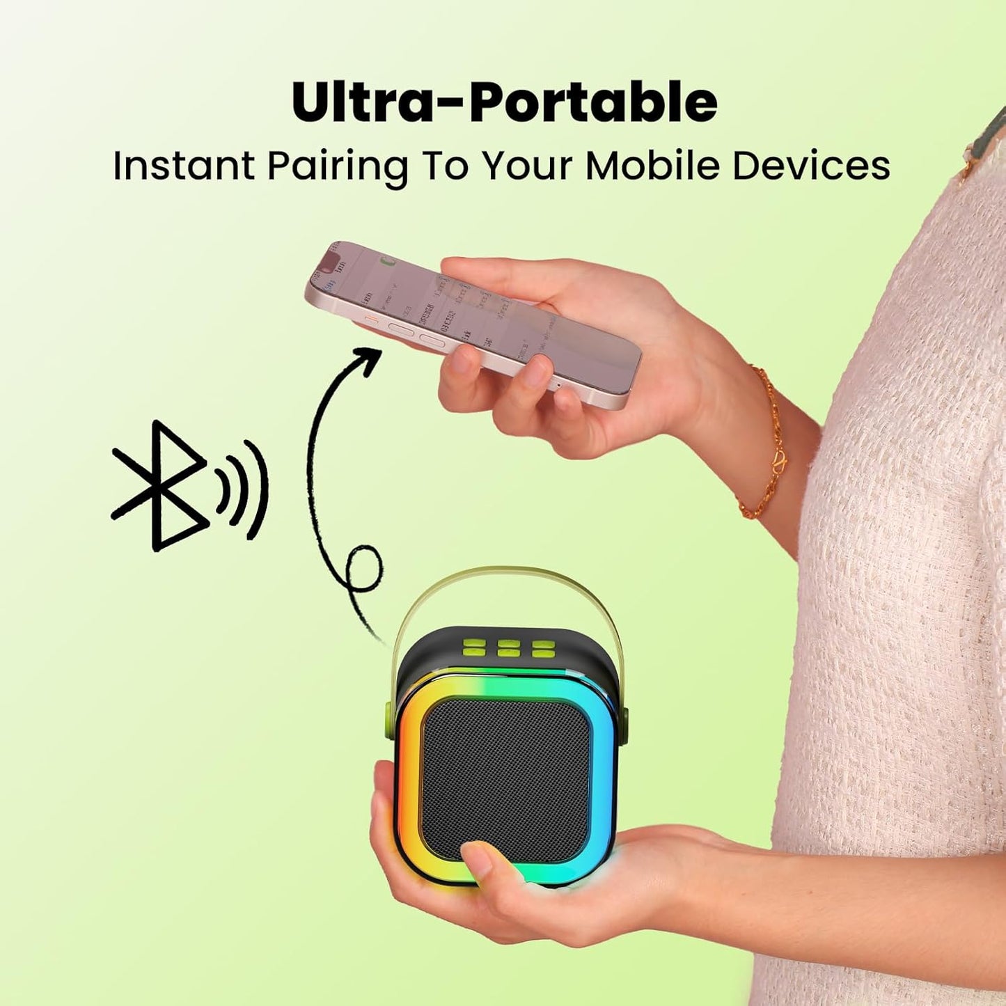 Mini Karaoke Machine for Kids, 2025 TOP Toys Christmas Birthday Gifts Ideas for Girls Ages 4, 5, 6, 7, 8, 9, 10, 12+ Years Old, Portable MP3 Player with 2 Wireless Mics for Party