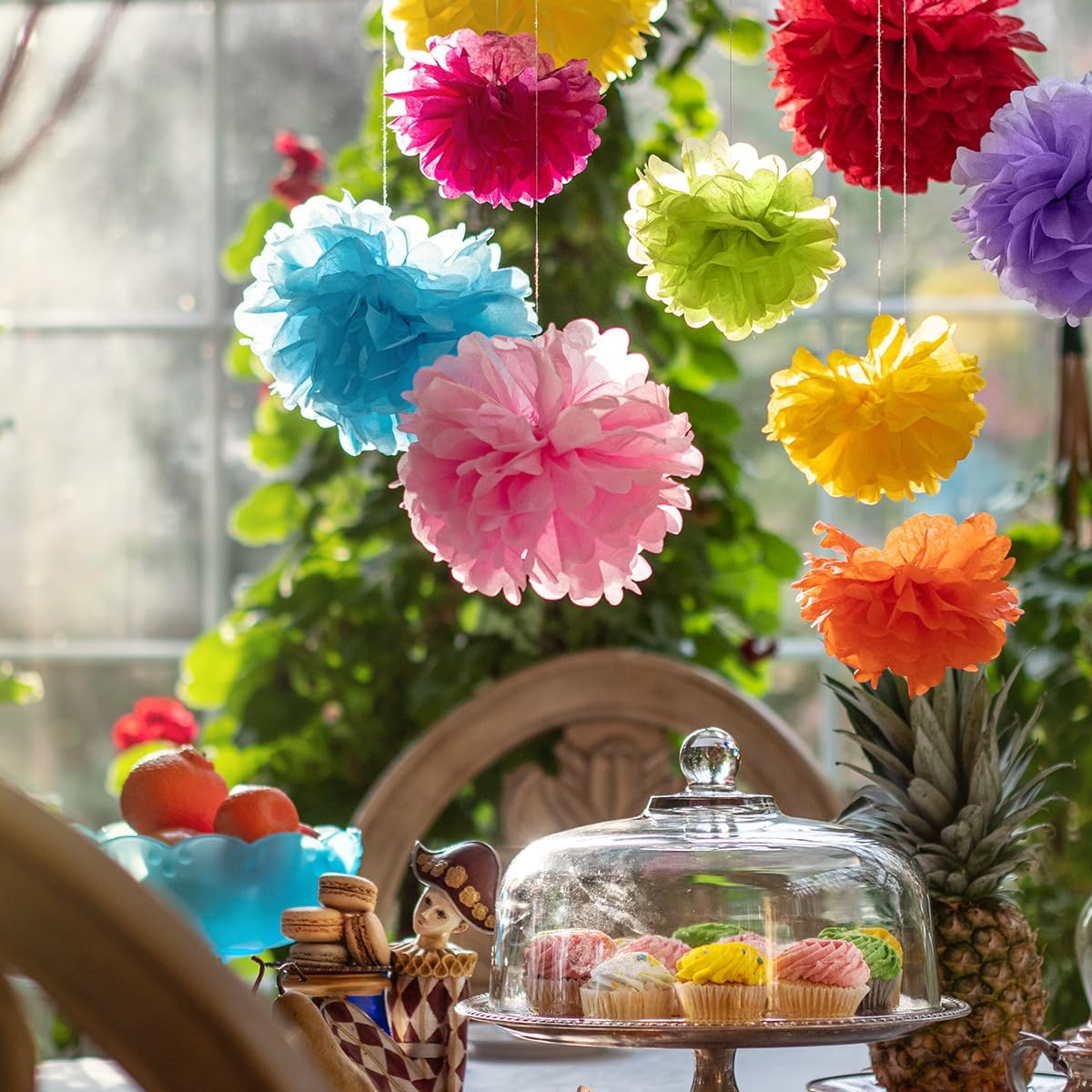 Tissue Paper Pom Poms - Large Tissue Paper Flowers for Fiesta Parties, Baby Shower Decorations, Flower Birthday Decorations and More - Colorful Party Decor by Avoseta (20 Piece Set, Multicolor)