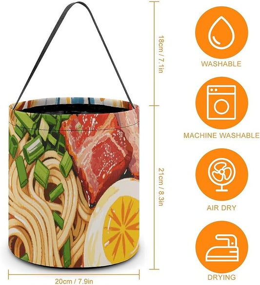 Halloween Candy Bucket - Doodle Style Noodles Trick Or Treat Candy Bag, Gift Bag for Party Favor Supplies