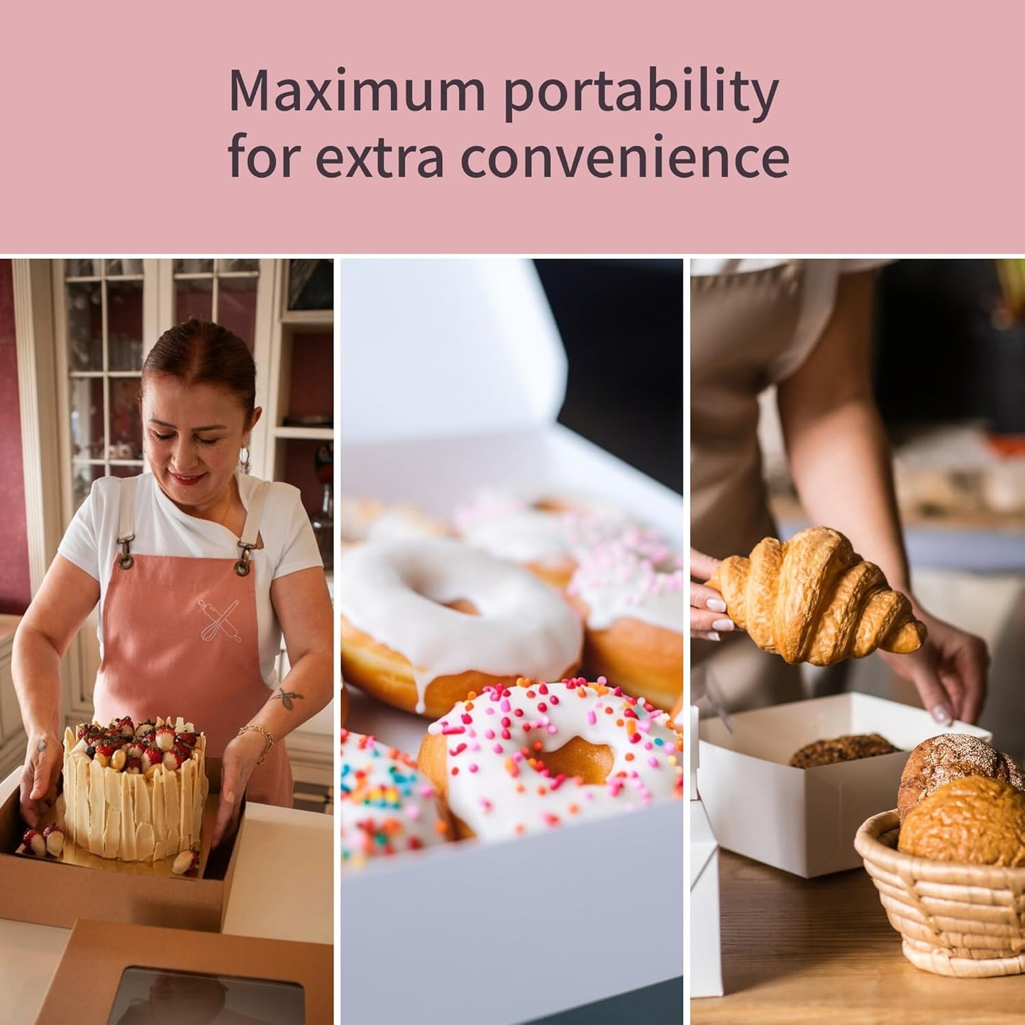 FC Meyer MeyerWindow #4 Kraft Boxes With Window, Disposable Paperboard Take Out Cartons, Bakery Boxes, Lunch Box & Go To Food Storage Container, 7 3⁄4” x 5 1⁄2” x 3 1⁄2“, Small Pack of 15