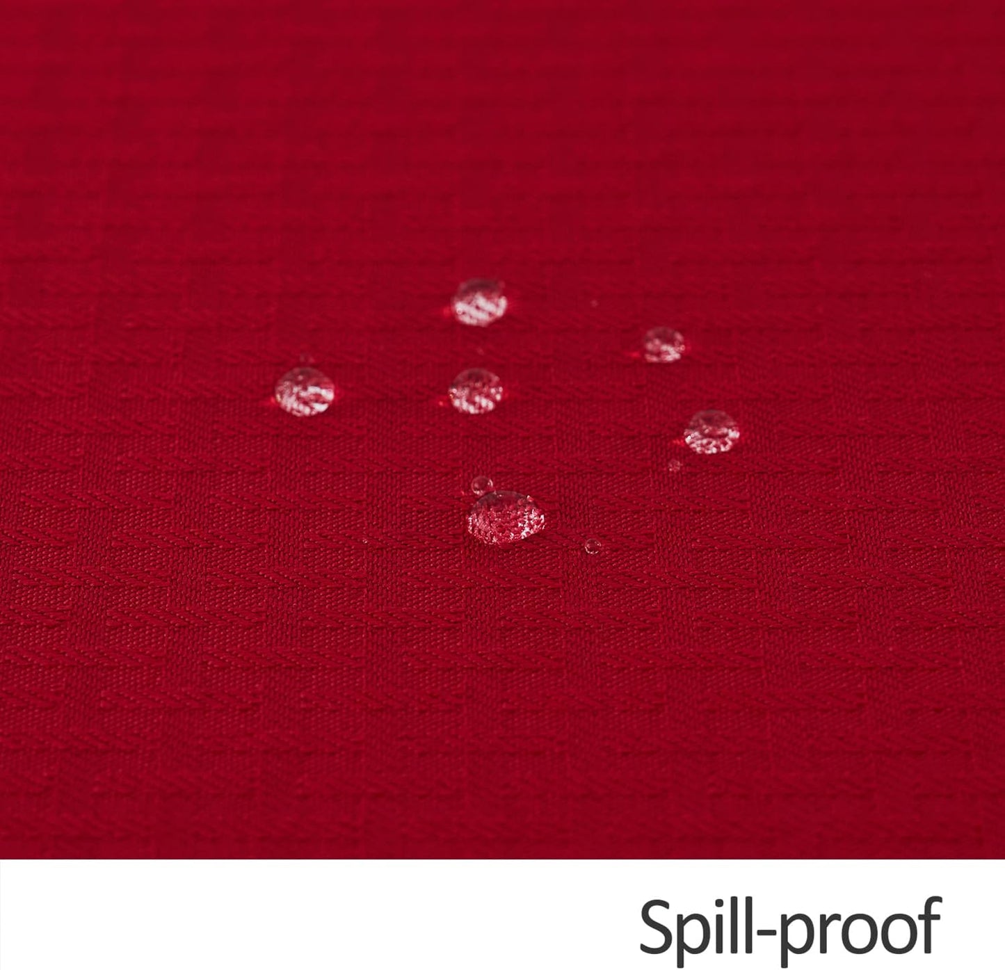 maxmill Round Tablecloth Weaved Texture Design Spill-Proof Wrinkle Free Soft Christmas Table Cloth for Circular Table Cover, for Dining Room Banquet Parties Holiday Dinner, 70 Inch Red