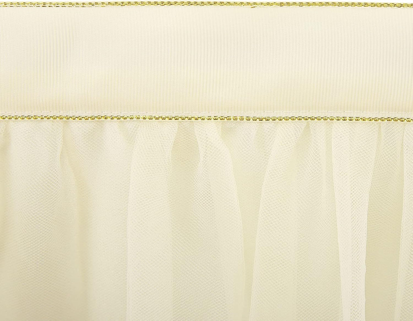 Suppromo Ivory Tulle Table Skirts for Wedding 14ft Tutu Table Skirt Ivory Table Cloth for Bridal Shower Birthday Party Baby Shower Gender Reveal Banquet Decorations