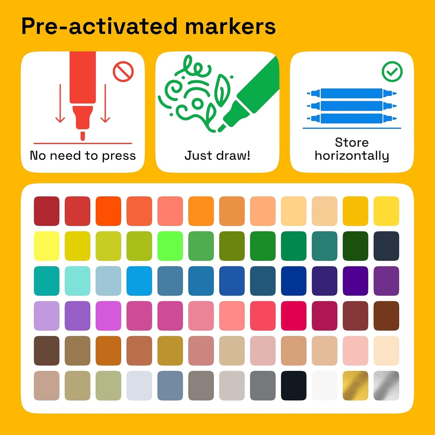 ARTISTRO 72 Dual-Tip Fabric Markers - Fabric Decorating Kit - Permanent for Clothes - Acrylic Paint Pens for Sneakers, Bags, Shoes, Textile, Canvas, Sewing, Craft, DIY - Brush and Fine Tip