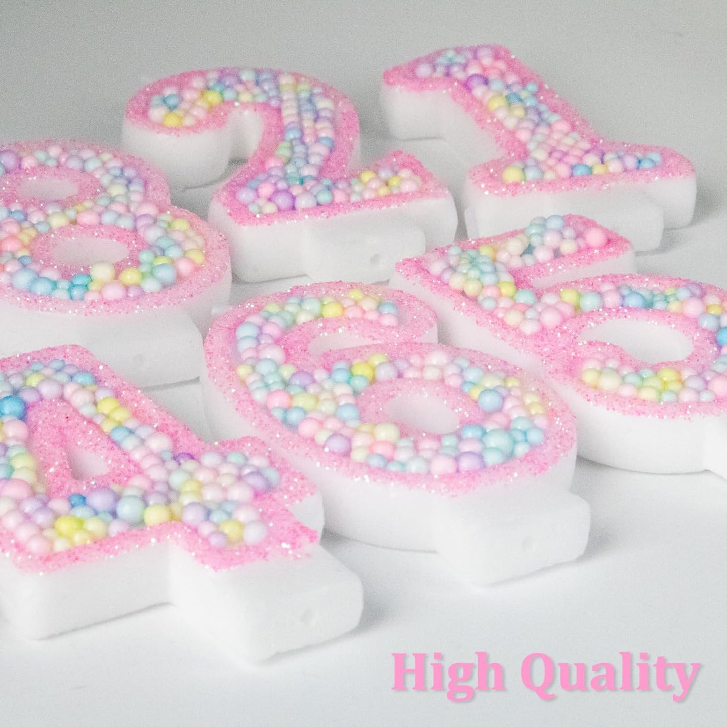 Zlongron Birthday Number Candles, Handmade Macaron 3D Flash Number 9 Candle, Suitable for Girls and Boys' Birthdays, Weddings, Anniversaries, Theme Party Cake Decorations