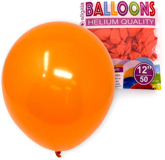 Allgala Orange Balloons 50 Pack 12 Inch Helium Grade Latex Bulk Balloon Pack Ideal for Birthday, Wedding, Bridal Party Baby Shower Decorations