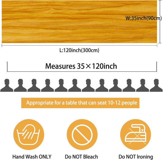12 Pack 10Ft Cheesecloth Table Runner 35x120 Inch Boho Gauze Table Runner Rustic Cheese Cloth Long Romantic Table Runners for Wedding Bridal Shower Birthday Party Table Decor (Mustard)